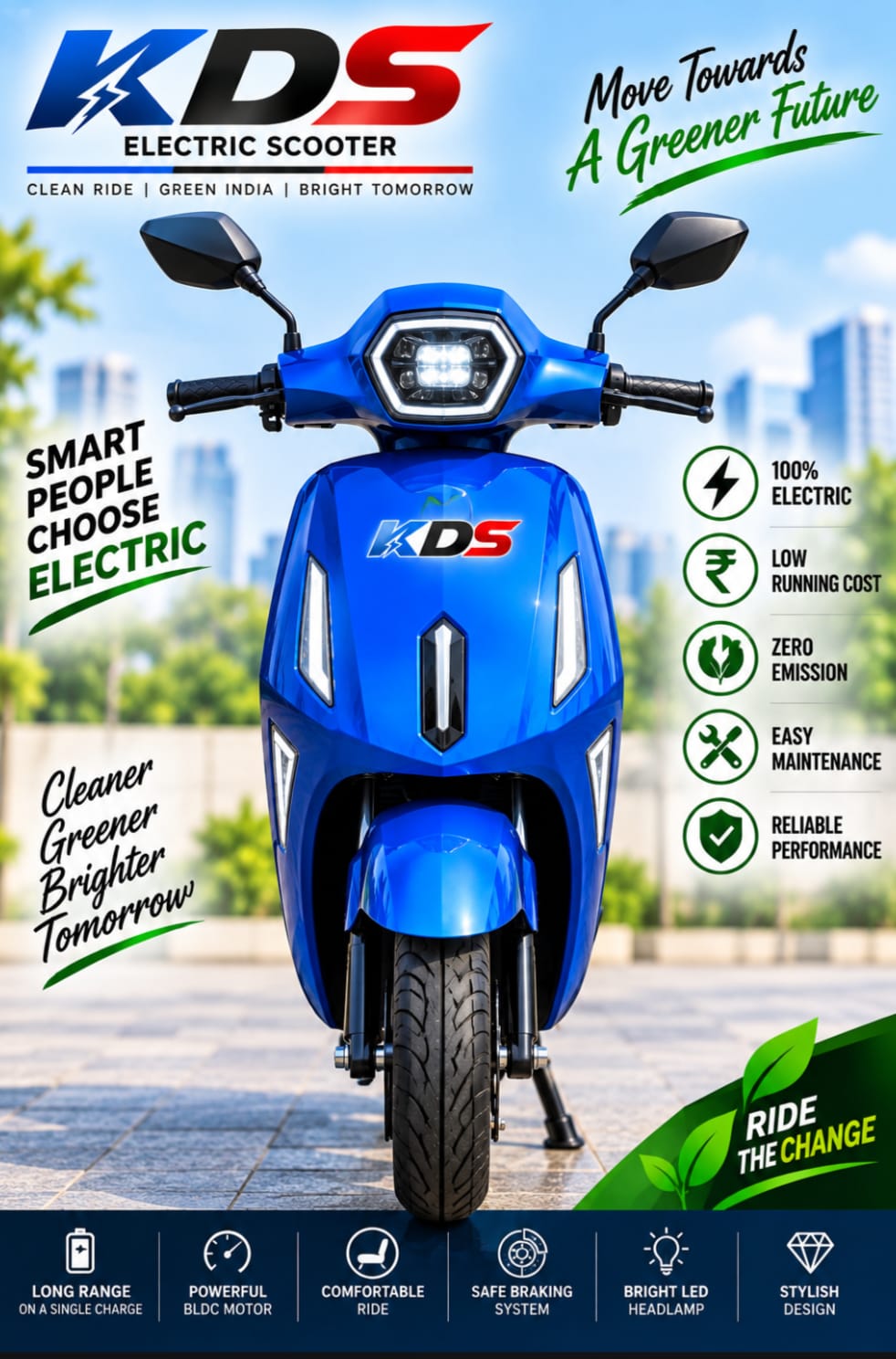KDS Electric Scooter Blue
