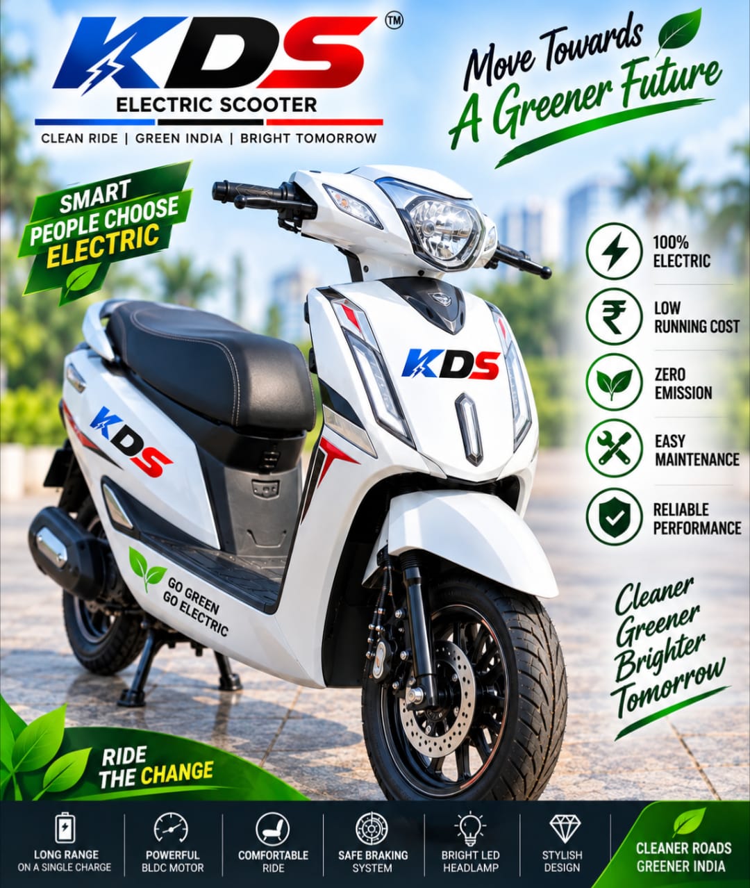 KDS Electric Scooter White